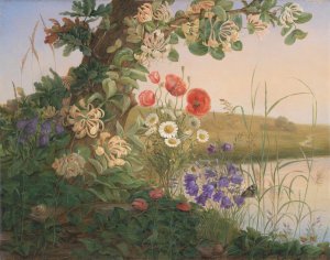 Blomsterstykke by Christine Lovmand Oil Painting