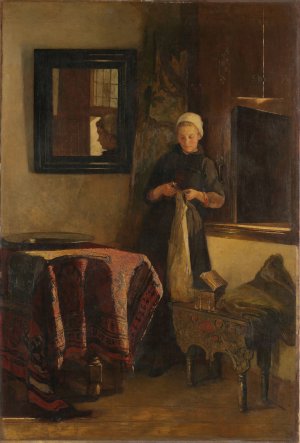 A Sunny Corner by Christoffel Bisschop Oil Painting