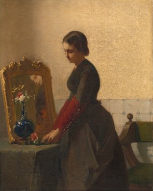 The bride's sister by Christoffel Bisschop Oil Painting