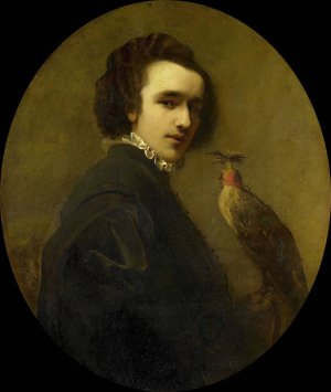 The Falconer by Christoffel Bisschop Oil Painting