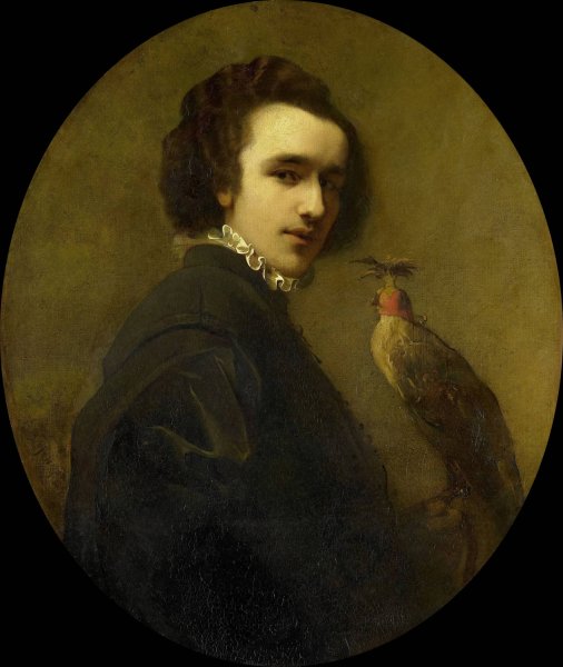 The Falconer  by Christoffel Bisschop - Hand-Painted Oil Painting Reproduction