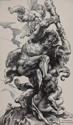 Hercules Slaying Envy by Christoffel Jegher Oil Painting