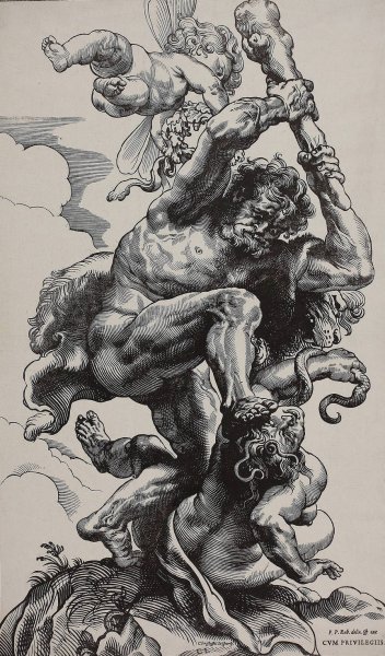 Hercules Slaying Envy  by Christoffel Jegher - Hand-Painted Oil Painting Reproduction