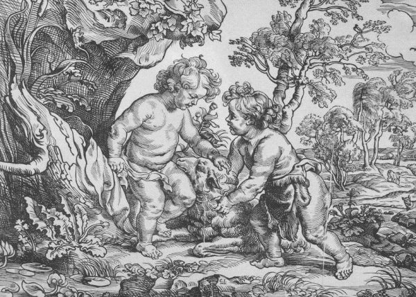 Main Product Photo of Jesus and St John the Baptist in their Childhood Painting by Christoffel Jegher