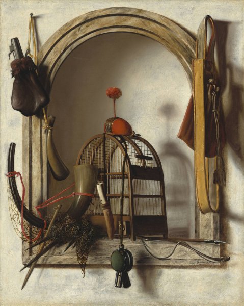 Niche with Falconry Gear  by Christoffel Pierson - Hand-Painted Oil Painting Reproduction