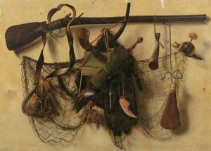 Still life with falconry instruments by Christoffel Pierson Oil Painting