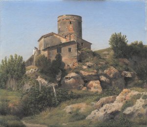 A Building near Tor di Quinto outside Rome Oil painting by Christoffer Wilhelm Eckersberg