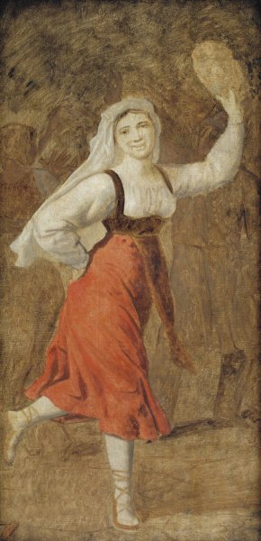 A Dancing Italian Girl by Christoffer Wilhelm Eckersberg Oil Painting