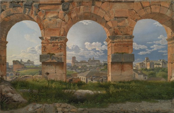 Main Product Photo of A View through Three Arches of the Third Storey of the Colosseum Painting by Christoffer Wilhelm Eckersberg