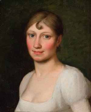 Christine Rebekka Eckersberg, f. Hyssing, kunstnerens forste hustru by Christoffer Wilhelm Eckersberg Oil Painting