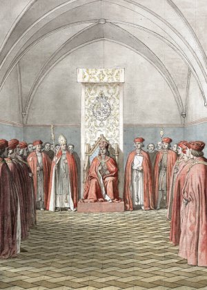 Elefantordenens Indstiftelse by Christoffer Wilhelm Eckersberg Oil Painting