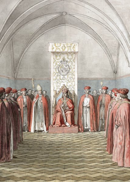 Elefantordenens Indstiftelse  by Christoffer Wilhelm Eckersberg - Hand-Painted Oil Painting Reproduction