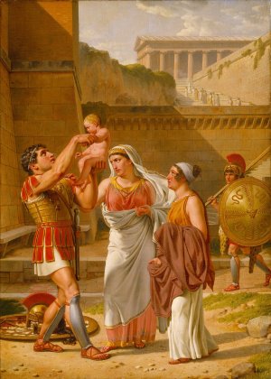 Hector's Farewell To Andromache by Christoffer Wilhelm Eckersberg Oil Painting