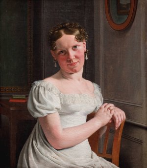 Julie Eckersberg, nee Juel, the Artist's Second Wife by Christoffer Wilhelm Eckersberg Oil Painting