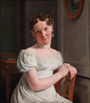 Julie Eckersberg, nee Juel, the Artist's Second Wife by Christoffer Wilhelm Eckersberg Oil Painting