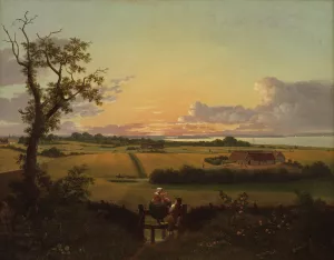 Landscape with a Stile. The Isle of Mon by Christoffer Wilhelm Eckersberg Oil Painting