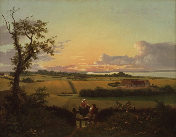 Landscape with a Stile. The Isle of Mon  by Christoffer Wilhelm Eckersberg - Hand-Painted Oil Painting Reproduction