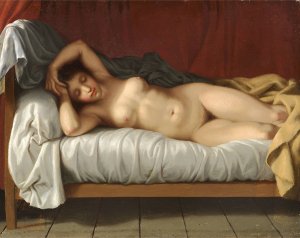 Liggende model by Christoffer Wilhelm Eckersberg Oil Painting