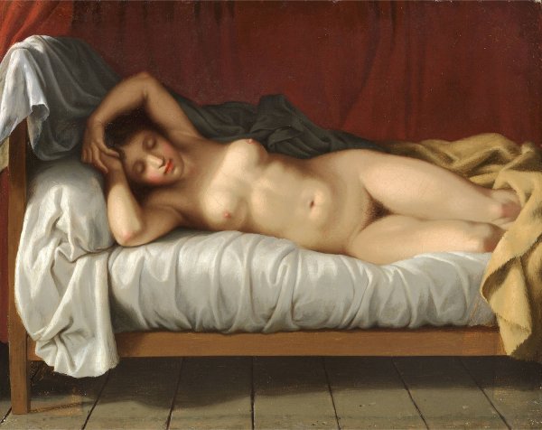 Liggende model by Christoffer Wilhelm Eckersberg - Hand-Painted Oil Painting Reproduction