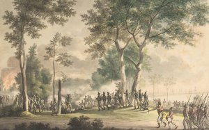 Livjaegernes udfald i Classens have 31.august 1807 by Christoffer Wilhelm Eckersberg Oil Painting