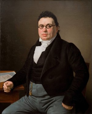 Portrait of the merchant Joseph Raphael by Christoffer Wilhelm Eckersberg Oil Painting