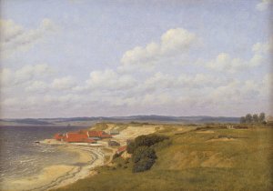 Renbjaerg Tileworks by Flensburg Fiord by Christoffer Wilhelm Eckersberg Oil Painting