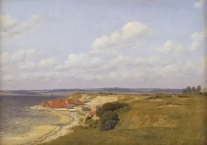 Renbjaerg Tileworks by Flensburg Fiord by Christoffer Wilhelm Eckersberg Oil Painting