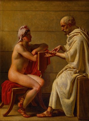 Socrates And Alcibiades by Christoffer Wilhelm Eckersberg Oil Painting