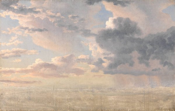 Study of Clouds over the Sound  by Christoffer Wilhelm Eckersberg - Hand-Painted Oil Painting Reproduction