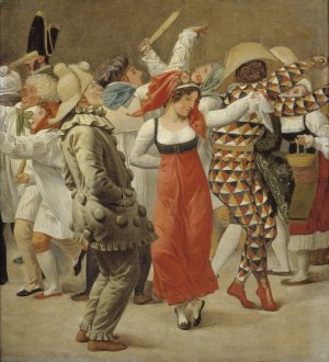 The Carnival in Rome. Fragment by Christoffer Wilhelm Eckersberg Oil Painting
