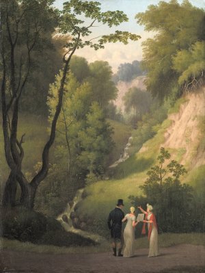The Devil's Cleft at Liselund Manor. The Island of Mon by Christoffer Wilhelm Eckersberg Oil Painting