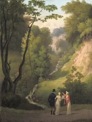The Devil's Cleft at Liselund Manor. The Island of Mon by Christoffer Wilhelm Eckersberg Oil Painting