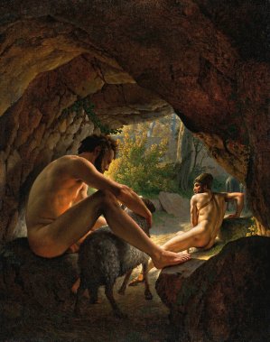 Ulysses Fleeing the Cave of Polyphemus by Christoffer Wilhelm Eckersberg Oil Painting