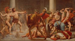 Ulysses' Revenge on Penelope's Suitors by Christoffer Wilhelm Eckersberg Oil Painting