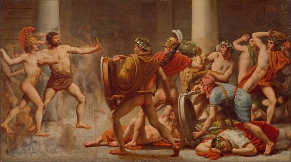 Ulysses' Revenge on Penelope's Suitors  by Christoffer Wilhelm Eckersberg - Hand-Painted Oil Painting Reproduction
