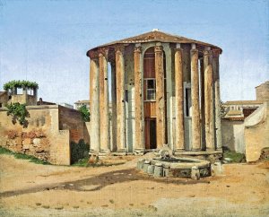 Vesta Temple in Rome by Christoffer Wilhelm Eckersberg Oil Painting
