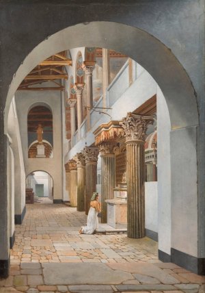 View of the Church of San Lorenzo fuori le Mura by Christoffer Wilhelm Eckersberg Oil Painting