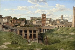 View of the Cloaca Maxima,Rome by Christoffer Wilhelm Eckersberg Oil Painting
