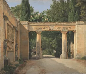 View of the Garden of the Villa Borghese in Rome by Christoffer Wilhelm Eckersberg Oil Painting