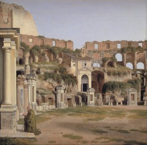 View of the Interior of the Colosseum by Christoffer Wilhelm Eckersberg Oil Painting