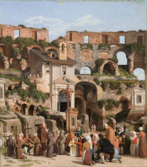 View of the interior of the Colosseum by Christoffer Wilhelm Eckersberg Oil Painting