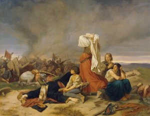 The Battle of Lipan, 1434 by Christoph Christian Ruben Oil Painting