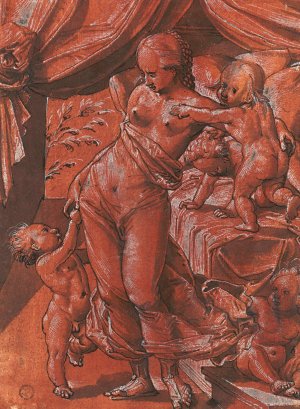 Caritas mit vier spielenden Kindern by Christoph Murer Oil Painting