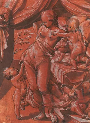 Caritas mit vier spielenden Kindern Oil painting by Christoph Murer