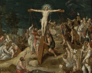 Elevation of the Cross by Christoph Schwarz Oil Painting
