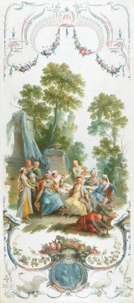 Le repas froid dans le parc by Christophe Huet Oil Painting