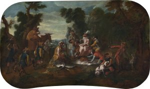 Singerie - The Picnic by Christophe Huet Oil Painting