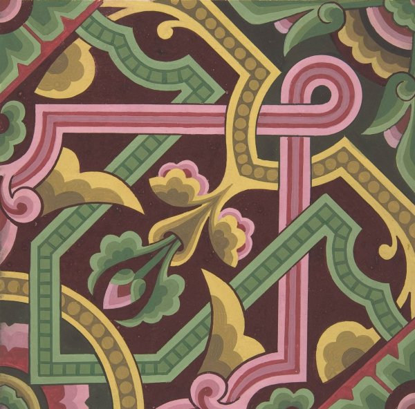 Design drawing  by Christopher Dresser - Hand-Painted Oil Painting Reproduction