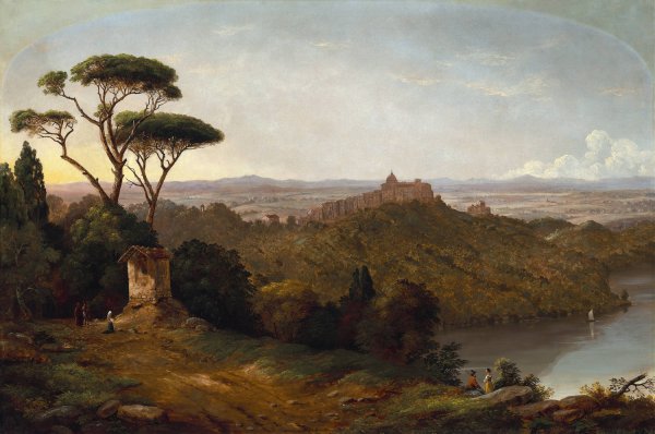 Main Product Photo of Castle Gondolfo,Lake Albano,Italy  Painting by Christopher Pearse Cranch