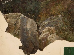 Mountain landscape, sketch by Chrystian Breslauer Oil Painting